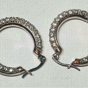 Diamond Paved Hollow Hoop Earrings